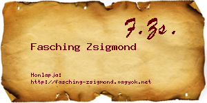 Fasching Zsigmond névjegykártya